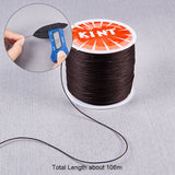 Round Waxed Polyester Cords, Twisted Cord, Coconut Brown, 0.5mm, about 106m/roll