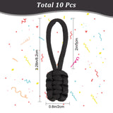 10Pcs Polyester Braided Replacement Zipper Puller Tabs, Zip Pull Extender, Black, 8.2x2x0.87cm