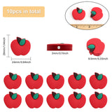 Silicone Beads, DIY Nursing Necklaces and Bracelets Making, Chewing Pendants For Teethers, Apple, Red, 29x24x8.5mm, Hole: 3mm, 10pcs/box