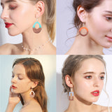 DIY Dangle Earring Making, with Resin & Wood Pendants, Brass Earring Hooks, Iron Jump Rings, Mixed Color, Pendants: 12pcs/set