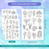 4 Sheets 11.6x8.2 Inch Stick and Stitch Embroidery Patterns, Non-woven Fabrics Water Soluble Embroidery Stabilizers, 297x210mmm