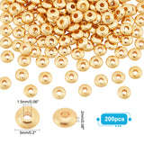 Brass Spacer Beads, Nickel Free, Flat Round, Real 18K Gold Plated, 5x2mm, Hole: 1.5mm
