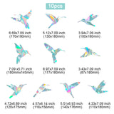 Bird PVC Laser Adhesive Stickers, Electrostatic Stickers, Colorful, 18x17cm, 10pcs/set