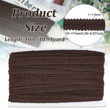 10M Polyester Centipede Lace Ribbons, Jacquard Ribbon, Centipede Lace Ribbons, Garment Accessories, Coconut Brown, 5/8 inch(15~17mm), about 10.94 Yards(10m)/Card