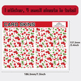 Rectangle PVC Plastic Waterproof Card Stickers, Self-adhesion Card Skin for Bank Card Decor, Cherry, 186.3x137.3mm