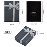 Cardboard Necklace Boxes, with Ribbon Bowknot and Sponge Inside, Rectangle, Black, 7x5x2.5cm