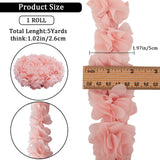 5 Yards Polyester Chiffon Lace Trim, 3D Flower Lace Ribbon for Costume Decoration, Light Salmon, 1-7/8~2 inch(49~51mm)