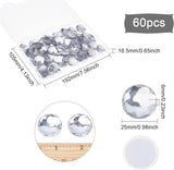 1 Box 60Pcs Self-Adhesive Acrylic Rhinestone Stickers, for DIY Decoration and Crafts, Faceted, Half Round, Clear, 25x6mm, 60pcs/box