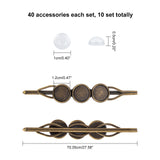 DIY Hair Accessories Kits, with Iron Hair Bobby Findings and Transparent Half Round Glass Cabochons, Clear, 7.4x7.3x2.5cm