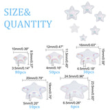 5 Style Opaque Acrylic Cabochons, Imitation Pearl, AB Color Plated, Star, White, 176pcs/box