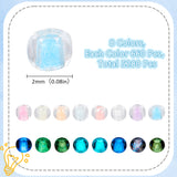 8 Bags 8 Colors Glow in the Dark Luminous Transparent 11/0 Glass Round Seed Beads, Inside Colours, Rondelle, Mixed Color, 2mm, about 660Pcs/bag, 1 Bag/color