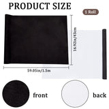 Faux Suede Book Covers, Notebook Wraps, Rectangle, Black, 1500x430mm