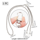 Adjustable Alloy Wheat Chain Bag Handles, Bag Straps, with Cord Lock, Iron Swivel Clasp, Chain for Purse Making, Platinum, 126x0.58cm