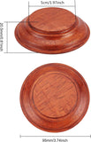 Wooden Display, Flat Round, Orange Red, 9.5x2.05cm