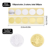 300Pcs 2 Colors DIY Scrapbook Paper Stickers, Self Adhesive, Steel Stamp Sticker, Gear, Mixed Color, 23.6x5.5cm, 150pcs/color