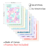 Chemical Fiber Oil Canvas Hanging Painting, Home Wall Decoration, Rectangle, Flower Pattern, 250x200mm, 9 style, 1pc/style, 9pcs/set