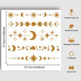 PET Hollow Out Drawing Painting Stencils, for DIY Scrapbook, Photo Album, Moon, 300x300mm