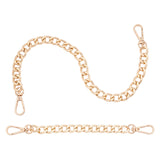 2Strands 2 Styles Bag Strap Chains, with Aluminum Curb Link Chains and Alloy Swivel Clasps, Golden, 2strands/style