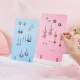 2 Sets 2 Colors Opaque Acrylic Earring Diaplay Stands, Rectangle, Mixed Color, Finished Product: 5x15x25cm, Hole: 3mm, about 3pcs/set