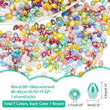 6 strands 6 colors Electroplate Glass Beads Strands, AB Color Plated, Faceted, Rice, Mixed Color, 4.5x3mm, Hole: 0.7mm, about 95~100pcs/strand, 15.75''(40~44cm), 1 stand/color