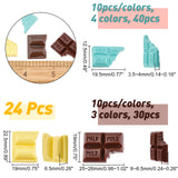 94Pcs Resin Cabochons, Chocolate Shape, Imitation Food, Mixed Color, 19~26x12.5~22.5x3.5~6.5mm