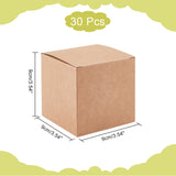 Square Folding Kraft Paper Jewelry Boxes, Necklace Pendant Boxes, for Jewelry, Gift Boxes, BurlyWood, 9x9x9cm