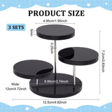 3-Tier Rotatable Acrylic Ring Display Riser Stands, Round Jewelry Organizer Risers for Minifigures, Rings, Earring Storage, Black, Finish Product: 12x12.5x7.2cm