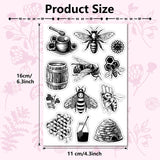 Custom PVC Plastic Clear Stamps, for DIY Scrapbooking, Photo Album Decorative, Cards Making, Stamp Sheets, Film Frame, Bees, 160x110x3mm