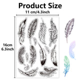 Custom PVC Plastic Clear Stamps, for DIY Scrapbooking, Photo Album Decorative, Cards Making, Stamp Sheets, Film Frame, Feather, 160x110x3mm