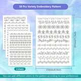 4 Sheets 11.6x8.2 Inch Stick and Stitch Embroidery Patterns, Non-woven Fabrics Water Soluble Embroidery Stabilizers, Floral, 297x210mmm