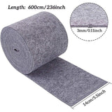 Non Woven Fabric Embroidery Needle Felt for DIY Crafts, Dark Gray, 140x3mm, about 6m/roll