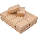 Kraft Paper Cardboard Jewelry Boxes, Ring/Necklace Box, Rectangle, BurlyWood, 8x5x2.5cm, 18pcs/set