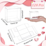 120Pcs Transparent PVC Box Candy Treat Gift Box, for Wedding Party Baby Shower Packing Box, Rectangle, Clear, Finished Product: 7x3.7x6.6cm; Unfold: 16.4x10.7x0.07cm