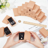 Cardboard Jewelry Set Box, for Ring, Necklace, Rectangle, Tan, 8x5x3cm