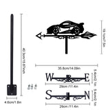 Orangutan Iron Wind Direction Indicator, Weathervane for Outdoor Garden Wind Measuring Tool, Car, 190~195x358mm