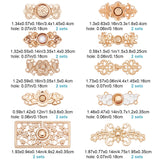 20 Sets 10 Styles Alloy Snap Lock Clasps, for Hanfu Cheongsam Clothing Accesories, Fish & Rectangle & Floral & Sunflower & Cloud, Mixed Shapes, Light Gold, 15~49x12~38x1.6~4mm, Hole: 1.5~1.8mm, 2 sets/style