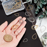 36Pcs 6 Style 304 Stainless Steel Linking Rings, Laser Cut, Teardrop, Golden & Stainless Steel Color, 15~25x10~17x0.8~1mm, 6pcs/style