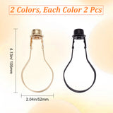 4Pcs 2 Colors Iron Lamp Shade Light Bulb Clip, Adapter Clip, with Lamp Shade Attaching Finial, DIY Lighting Accessories, Electrophoresis Black & Golden, 4-1/8x2 inch(105x52mm), 2pcs/color