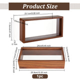 Rectangle Wooden Presentation Boxes, with Double Sided Clear Acrylic Window, Camel, 25.9x12.6x6cm