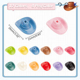 48Pcs 12 Colors Opaque Acrylic Beads, Cowboy Hat, Mixed Color, 26x21mm, 4pcs/color