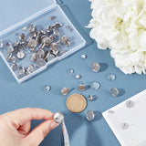 DIY Stud Earring Making Kits, Including 304 Stainless Steel Stud Earring Settings & Ear Nuts, Transparent Glass Cabochons, Stainless Steel Color, 168pcs/box
