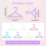 42Pcs 7 Colors Opaque & Transparent Acrylic Earring Display Accessories, for Earring Organizer Holder, Clothes Hanger shape, Mixed Color, 3.95x5.5x0.3cm, Hole: 2mm, 6pcs/color