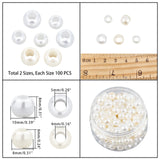 Imitation Pearl Acrylic European Beads, Large Hole Rondelle Beads, Old Lace, 72x80mm, 200pcs/box