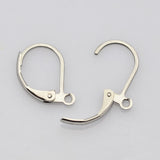 304 Stainless Steel Leverback Earring Findings, Stainless Steel Color, 10x15mm