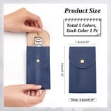 5Pcs 5 Colors Rectangle Imitation Leather Single Watch Storage Bag, Portable Travel Wrist Watch Pouches, Mixed Color, 13x7.3x0.8cm, 1pc/color