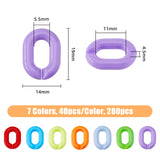 280Pcs 7 Colors Acrylic Linking Rings, Quick Link Connectors, For Jewelry Chains Making, Oval, Mixed Color, 19x14x4.5mm, Hole: 11x5.5mm, 40pcs/color