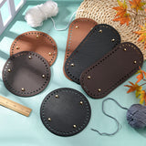 6Pcs 6 Styles Imitation Leather Knitting Crochet Bags Bottom, with Iron Findings, for Bag Bottom Accessories, Round & Oval, Mixed Color, 15~22x10~15x0.8~0.9cm, Hole: 5mm, 1pc/style