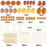 DIY Imitation Gemstone Beads Earring Making Kit, Including Acrylic Beads, Brass Linking Rings & Pin & Earring Hooks, Sandy Brown, Beads: 50pcs/box