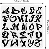 PET Hollow Out Drawing Painting Stencils, for DIY Scrapbook, Photo Album, Letter A~Z, Letter Pattern, 300x300mm