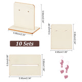 Wooden Single Pair Earring Display Card Holder,  Tabletop Jewelry Display Stand for Dangle Earring Showing, Rectangle, Lemon Chiffon, Finish Product: 5.95x3.95x5.95cm